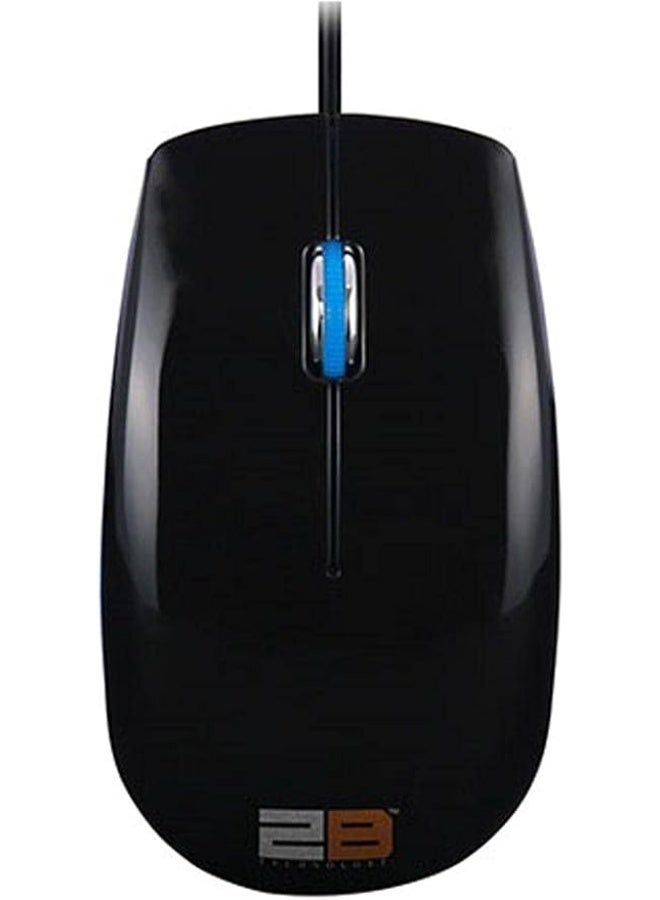 2B (MO16L) Optical wired mouse Piano finishing - Black/Blue